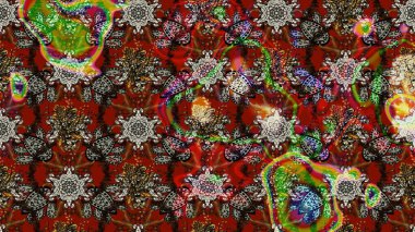 Spring floral background with brown and red flowers. Small colorful flowers. Motley illustration. Raster cute pattern in small flower. The elegant the template for fashion prints.