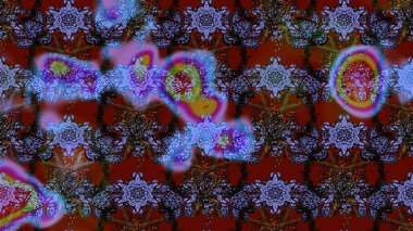 Design gift wrapping paper, greeting cards, posters and banner design. Flowers on brown and violet colors. Raster flat flowers sketch pattern.