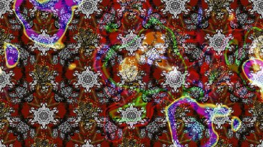 Güzel kumaş deseni. Raster illüstrasyonu. Güzel karalamalı çiçek desenli çizim. Küçük çiçekte sevimli çiçek deseni var..