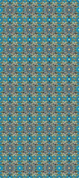 İslam tasarımı. Çiçek kiremitleri. Kusursuz desenli oryantal süs. Altın desenli mavi, gri ve nötr renklerde altın elementler. Raster altın tekstil baskısı.