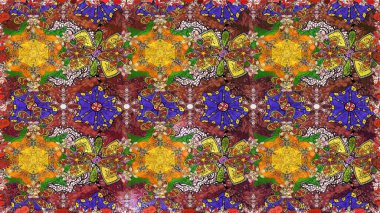 Raster illüstrasyonu. Robot resim. Küçük çiçekte sevimli çiçek deseni var..