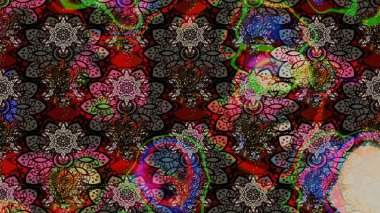 Raster Moda kumaş deseni. Çizgi çizimi kalıbı. Şirin çiçekler..