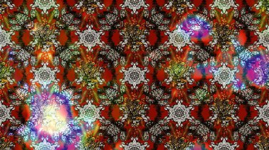 Düz Çiçek Elementleri Tasarımı. Süslü kumaş deseni. Raster illüstrasyonundaki çiçek desenli çizim. Renkli Bahar Teması çizim şablonu.