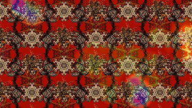 Çizgi çizimi kalıbı. Şirin çiçekler. Raster Moda kumaş deseni.