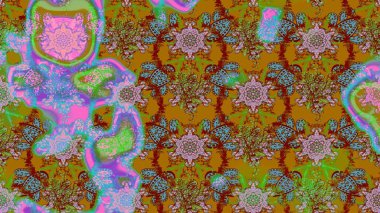 Güzel karalamalı çiçek desenli çizim. Güzel kumaş deseni. Küçük çiçekteki sevimli çiçek deseni. Raster illüstrasyonu.