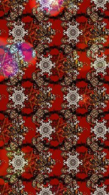 Çiçek ve yapraklı çiçek deseni. Küçük çiçekli şirin bir desen. Raster illüstrasyonu.