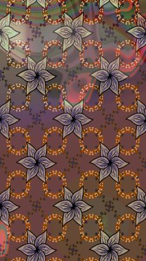 Gömlek, arka plan modelini çiz. Kahverengi ve gri renkli çiçekler. Tropik çiçekler.