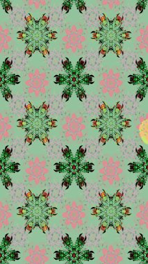 Raster çiçek izi. Çiçeksel nötr ve gri çizim deseni. Klasik taslak çizimi.