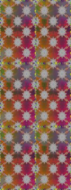 Kahverengi ve gri renkli çiçekler. Raster illüstrasyonu. Raster illüstrasyonu. Asya tekstil tarzında. Kusursuz çiçek deseni.