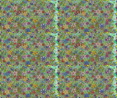 Duvar kağıdı, web sitesi arka planı, ambalaj kağıdı, davetiye, broşür, afiş veya web sitesi için kusursuz çiçek deseni kullanılabilir. Parlak elementlerin. El çizimi Raster illüstrasyonu.