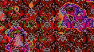 Raster pattern. Cute Floral pattern in the small flower. Gentle, summer floral on red and brown colors. Raster illustration.