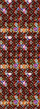 Kahverengi ve kırmızı renkte çiçekler. Gömlek baskısı için çiçek boyası. Çiçek eskiz kalıbı geçmişi.