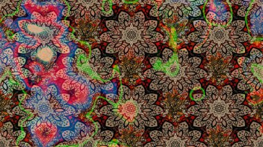 Moda arka planında parlak buketler. Raster illüstrasyonu. Eski usul küçük çiçekli şirin bir eskiz deseni. Kumaş, duvar kâğıdı ve kağıda yazdırmak için gelişen arkaplan.