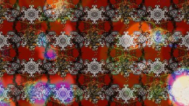 Düz Çiçek Elementleri Tasarımı. Güzel kumaş deseni. Renkli Yaz Temalı eskiz kalıbı. Raster illüstrasyonunda çiçek deseni çizimi.