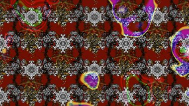 Raster illüstrasyonu. Şirin çiçek elementleri. Renkli Bahar Teması eskiz kalıbı. Taslak desenli, modaya uygun kumaş deseni. Düz Çiçek Elementleri Tasarımı.