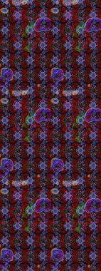 Düz Çiçek Elementleri Tasarımı. Kahverengi ve kırmızı renkte çiçekler. Renkli Bahar Teması eskiz kalıbı. Sevimli çiçek raster deseni.