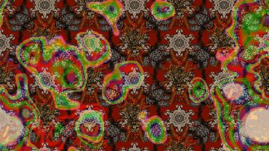 El çizimi. Raster illüstrasyonu. Çiçekli, yapraklı, çiçek desenli çizim..