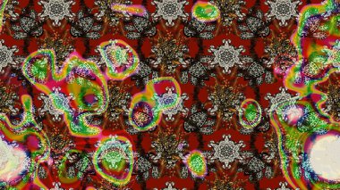 Küçük kahverengi ve kırmızı çiçekli oldukça eski bir besin torbası deseni. Millefleur 'lar. Tekstil, kumaş, kapaklar, duvar kağıtları, baskı, paket, koleksiyon defteri, örgü, dekupaj için çiçek arkaplanı..