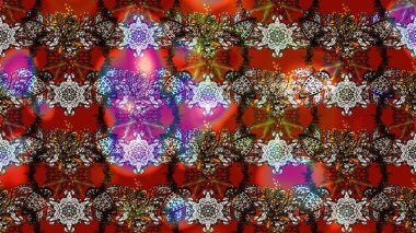 Varicolobrown ve Red Raster çizimi. Küçük çiçekteki sevimli çiçek deseni. Birçok kahverengi ve kırmızı soyut çiçekli tropik çizim deseni.