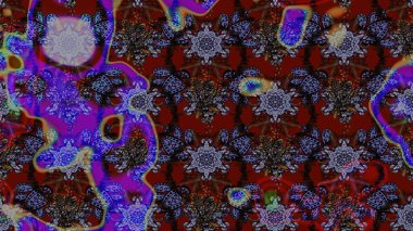 Tekrar eden çiçek arkaplanı, zarif kahverengi ve menekşe çiçekli duvar kağıdı. Kahverengi ve mor renkler üzerine çiçek desenli eskiz, el yapımı papatyalar, papatyalar..