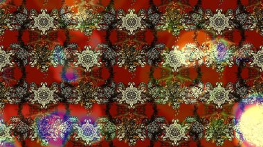 Çiçek desenli eskiz. Kahverengi ve kırmızı renkte çiçekler. Düz Çiçek Elementleri Tasarım Raster illüstrasyonu. Renkli Bahar Teması çizim şablonu.