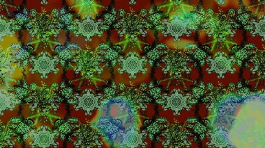 Modern stil dokusu. Çiçek desenli raster, yeşil ve kahverengi çizgi grafik deseni soyut raster arkaplan.