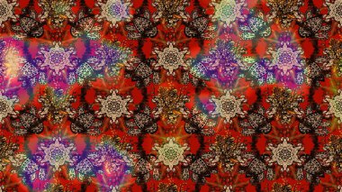 Sabıka fotoğraflarında, bebek kıyafetlerinde, duvar kâğıtlarında, paket kutularında falan kullanılabilir. Zarif, parlak ve eskiz kahverengi ve kırmızı çiçek desenli.