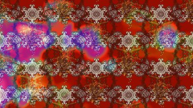 Poster ya da kapak için arka plan. Tekstil için figür. Yapraklı çizim şekli. Şirin, zarif çiçekler Raster illüstrasyonu. Davetiye ve kartpostal tasarımı için dekoratif çiçek unsurları.