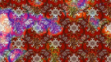 Raster - stok. Kahverengi ve kırmızı çiçekli eskiz deseni, suluboya çiçek deseni, sevimli çiçek, duvar kağıdı, kart veya kumaş için fayanslı.