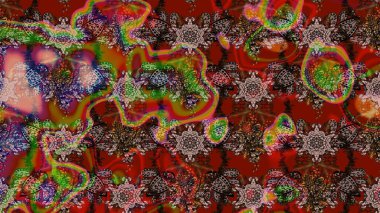 Kahverengi ve kırmızı renkte çiçekler. Düz Çiçek Elementleri Tasarımı. Renkli Yaz Temalı eskiz kalıbı. Sevimli çiçek raster deseni.