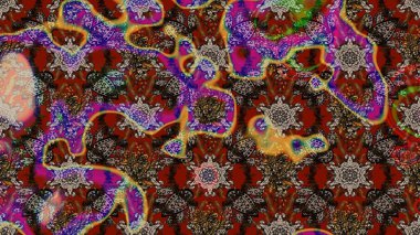 Nazik, narin çiçek arkaplanı. Çiçekli karalama şeklinde Raster çiçek deseni. Kahverengi ve kırmızı renkte çiçekler.