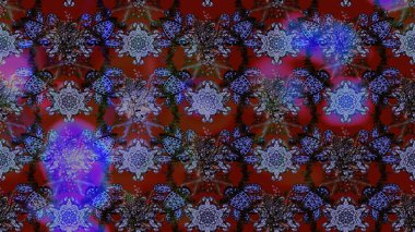 Cute Floral pattern in the small flower. Raster illustration. Gentle, summer floral on red and violet colors. Raster pattern.