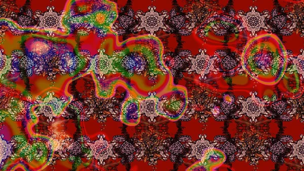 Arkaplan dokusu, duvar kağıdı, kahverengi ve kırmızı renkli çiçek teması. Soyut etnik raster çizim kalıbı. Kabile sanatı boho baskısı, klasik çiçek arkaplanı.