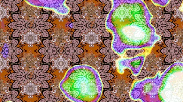 Tarafsız ve kahverengi renkte çiçeklerle çizilmiş çiçek deseni. Suluboya tarzında tarafsız ve kahverengi renkte çiçekler.