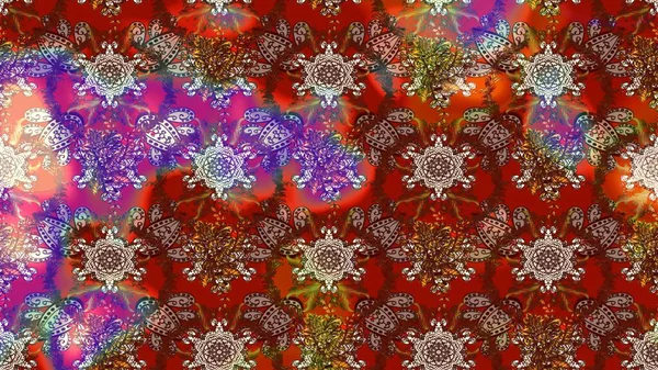 Raster - stok. Kahverengi ve kırmızı çiçekli eskiz deseni, suluboya çiçek deseni, sevimli çiçek, duvar kağıdı, kart veya kumaş için fayanslı.