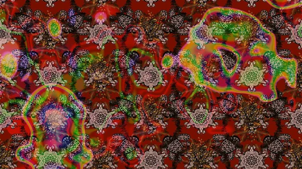 Küçük çiçekteki sevimli çiçek deseni. Kahverengi ve kırmızı renkte çiçekler.