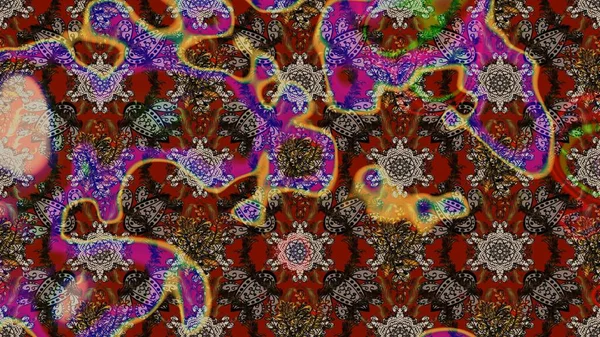 Nazik, narin çiçek arkaplanı. Çiçekli karalama şeklinde Raster çiçek deseni. Kahverengi ve kırmızı renkte çiçekler.