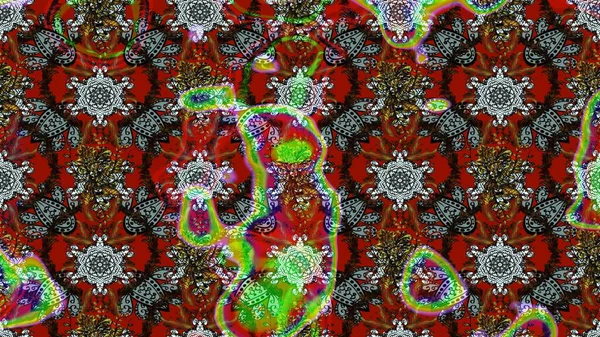 Raster illüstrasyonu. Tekstil veya kitap kapakları, imalat, duvar kağıtları, baskı, hediye paketi ve yapıştırma kitabı için çiçek eskizi geçmişi. Küçük ölçekli çiçeklerdeki basit sevimli desen.