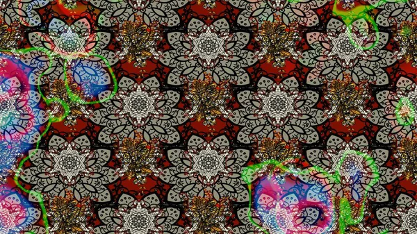 Şirin çiçek elementleri. Raster illüstrasyonu. Düz Çiçek Elementleri Tasarımı. Taslak desenli, modaya uygun kumaş deseni. Renkli Bahar Teması çizim şablonu.