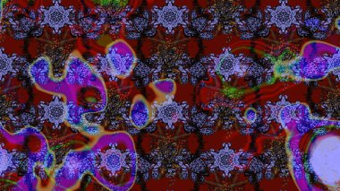 Elegant raster texture with floral elements. Abstract sketch pattern on brown and violet colors with bright flowers. Cute floral pattern in the small flower.