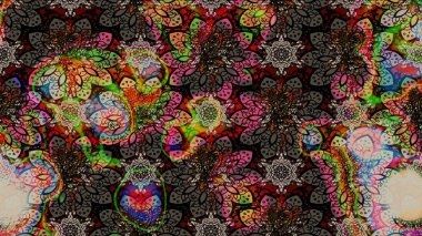 Raster illüstrasyonundaki çiçek desenli çizim. Kahverengi ve siyah renkli çiçekler. Renkli Yaz Temalı eskiz kalıbı. Düz Çiçek Elementleri Tasarımı.