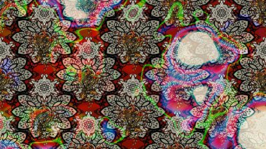 Colour Summer Theme sketch pattern Background. Flowers on neutral and gray colors. Trendy sketch Floral Pattern In Raster illustration. Flat Flower Elements Design.