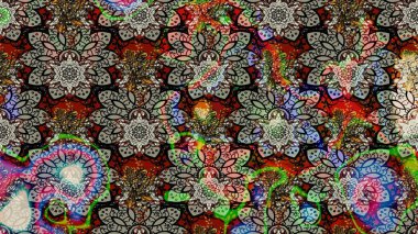 Çiçekli el çizimi çizimi deseni. Modern gelişim, gri ve nötr raster arka plan duvar kağıdı çizimi, klasik çizgi çizgisi, desenli desenli çiçekler, çiçekli süsler..