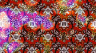 Raster illüstrasyonundaki çiçek desenli çizim. Kahverengi ve nötr renkte çiçekler.