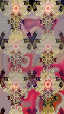 Çiçek deseni duvar kağıdı, desen dolguları ve web sayfası arka planı için kullanılabilir. Şekil verilmiş çiçeklerle eskiz deseni. Süslü zentangle çizim dokusu, soyut çiçeklerle süslenmiş..