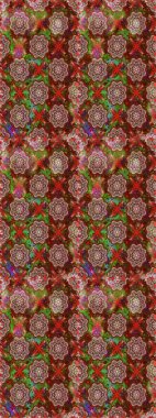 Kumaş, tekstil, duvar kağıdı baskısı için. Tomurcukları çiçek olan sevimli bir çiçek deseni. Raster. Kusursuz bir geçmişi var. Eski usul. Raster illüstrasyonu.