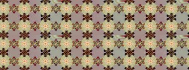 Retro tekstil tasarım koleksiyonu. 1950-1960 motifleri. Çiçekli ipek eşarp. Gri ve nötr gri ve nötr. El çizimi çiçek elementleri ile soyut çizim raster deseni.