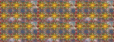 Kahverengi ve nötr renklerde çiçekler. Sevimli çiçek raster deseni. Düz Çiçek Elementleri Tasarımı. Renk Bahar Teması eskiz şablonu.