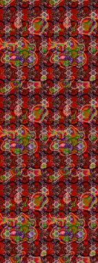 Tekrar eden çiçek arkaplanı, zarif kahverengi ve kırmızı çiçek duvar kağıdı. Kahverengi ve kırmızı renkler üzerine çiçek desenli çizimler, el yapımı papatyalar, papatyalar..