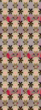 Çiçekler bej ve nötr renklerde. Raster düz çiçek çizim deseni. Tasarım hediye paketi, tebrik kartları, posterler ve afiş tasarımı.